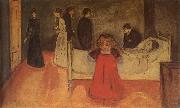 Edvard Munch The Death of Mom and Som painting